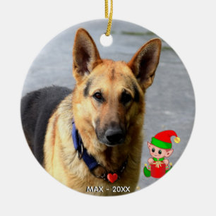 Aangepaste Duitse herdershond foto met schattige e Keramisch Ornament