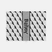 Aangepaste Duitse Herdershond Silhouet Fleece Deken (Voorkant (Horizontaal))