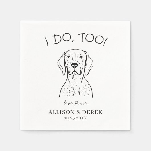 Aangepaste Duitse Korthaar Pointer Hondenbruiloft Servet (Voorkant)