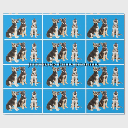 Aangepaste Duitse Puppies van Shepherd Cadeaupapier (Vlak)