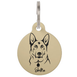 Aangepaste Duitse Shepherd Round Pet Tag Huisdierpenning