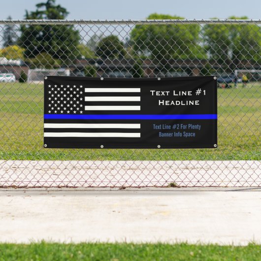 Aangepaste dunne blauwe lijn VS vlag Handy display Spandoek (Insitu)