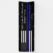 Aangepaste dunne blauwe lijn VS vlag middelgrote w Spandoek (Verticaal)