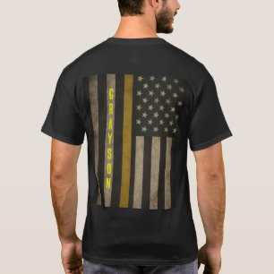 Aangepaste dunne gele lijn dispatcher T-shirt