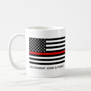 Aangepaste dunne rode lijn Amerikaanse vlag Koffiemok
