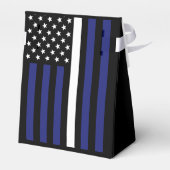 Aangepaste dunne witte lijn VS vlag EMS EMT Bedankdoosjes (Achterkant)