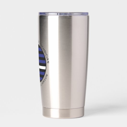 Aangepaste dunne witte lijn VS vlag EMS EMT Geïsoleerde Drinkbeker (Achterkant)