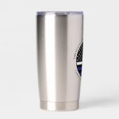 Aangepaste dunne witte lijn VS vlag EMS EMT Geïsoleerde Drinkbeker (Voorkant)