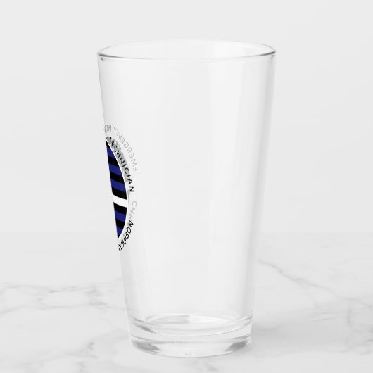 Aangepaste dunne witte lijn VS vlag EMS EMT Glas (Links)