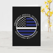 Aangepaste dunne witte lijn VS vlag EMS EMT Kaart (Gele Bloem)