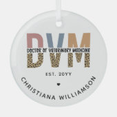 Aangepaste DVM Doctor in de diergeneeskunde Glas Ornament (Voorkant)