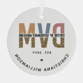 Aangepaste DVM Doctor in de diergeneeskunde Glas Ornament (Achterkant)