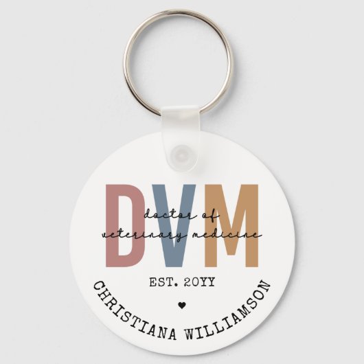 Aangepaste DVM Doctor in de diergeneeskunde Sleutelhanger (Voorkant)