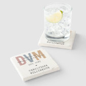 Aangepaste DVM Doctor in de diergeneeskunde Stenen Onderzetter (Zijkant)