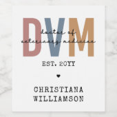 Aangepaste DVM Doctor in de diergeneeskunde Wijn Etiket (Enkel label)