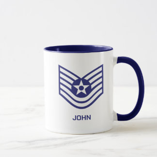 Aangepaste E-6 Technische Sergeant Rank Luchtmacht Mok