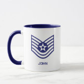 Aangepaste E-6 Technische Sergeant Rank Luchtmacht Mok (Links)
