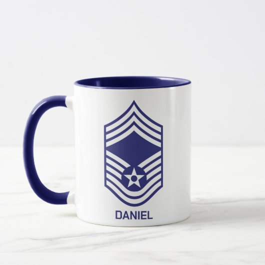 Aangepaste E-9 Chief Master Sergeant Rank Luchtmac Mok (Links)