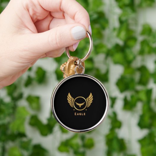 Aangepaste Eagle Afbeelding en Tekst Stijl Premium Sleutelhanger (Hand)