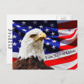 Aangepaste Eagle- en vlaggenpatriottische Briefkaa Briefkaart (Voorkant / Achterkant)