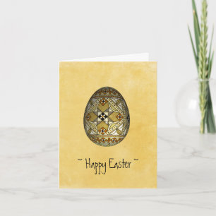 Aangepaste Easter Gold Russische Painted Egg Kaart