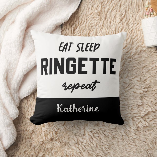 Aangepaste Eat Sleep Ringette Herhalen Ringette Pl Kussen (Deken)