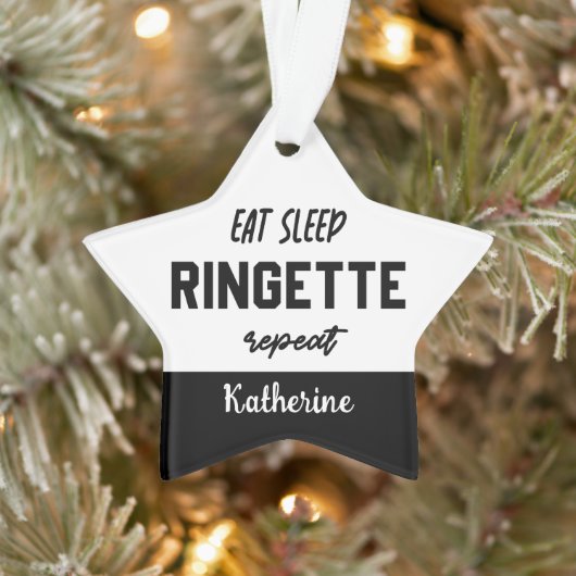 Aangepaste Eat Sleep Ringette Herhalen Ringette Pl Ornament (Boom)