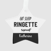 Aangepaste Eat Sleep Ringette Herhalen Ringette Pl Ornament (achterkant)