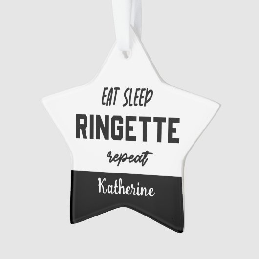 Aangepaste Eat Sleep Ringette Herhalen Ringette Pl Ornament (voorkant)