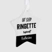 Aangepaste Eat Sleep Ringette Herhalen Ringette Pl Ornament (voorkant)