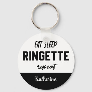 Aangepaste Eat Sleep Ringette Herhalen Ringette Pl Sleutelhanger