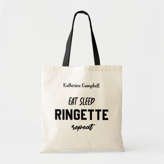 Aangepaste Eat Sleep Ringette Herhalen Ringette Pl Tote Bag (Voorkant)
