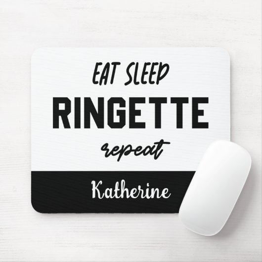Aangepaste Eat Sleep Ringette Herhaling Ringette Muismat (Met muis)