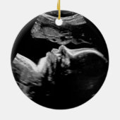 Aangepaste echo 1e Kerstmis Keramisch Ornament (Achterkant)