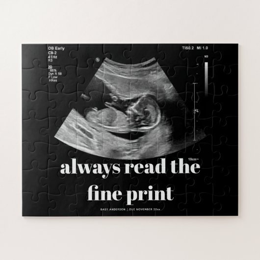 Aangepaste echo zwangerschap aankondiging 56pc legpuzzel (Horizontaal)