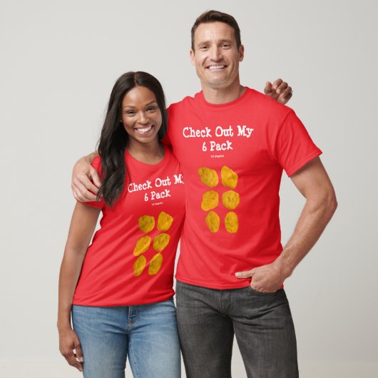 Aangepaste Echte Chicken Nuggets Funny 6 Pack Abs T-shirt (Unisex)