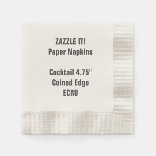 Aangepaste ECRU Coined Cocktail Papier servetten B (Voorkant)