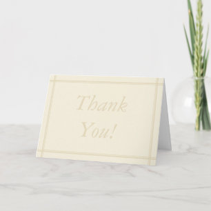 Aangepaste Ecru en Cream Bedankt Card Briefpapier