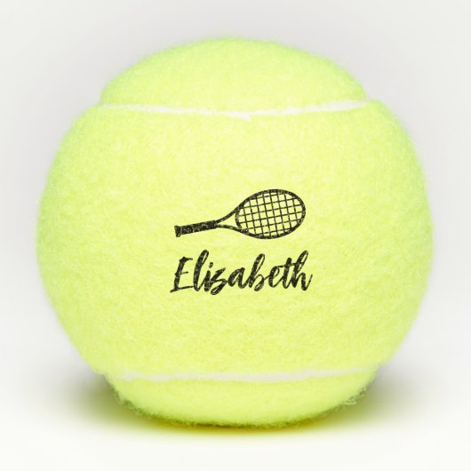 Aangepaste Edgy Modern Script Name Tennisballen (Voorkant)