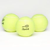 Aangepaste Edgy Modern Script Name Tennisballen (Multi)