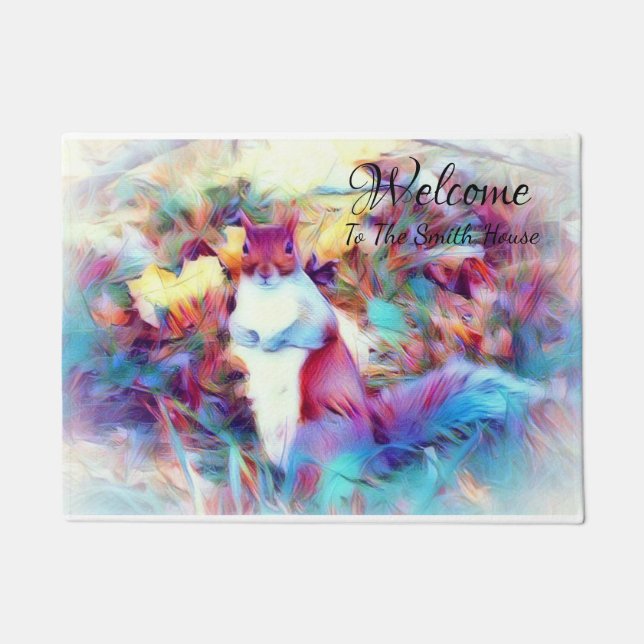 Aangepaste eekhoorndoormat deurmat (Voorkant)