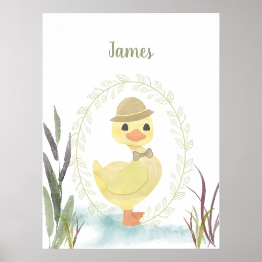 Aangepaste eend met Stropdas Poster (Voorkant)