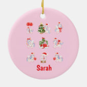 Aangepaste Eenhoorn Kerst Ornament voor Meisjes (Achterkant)