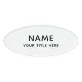 Aangepaste Eenvoudige Basic Clean White Moderne Ti Naambadge (Voorkant)