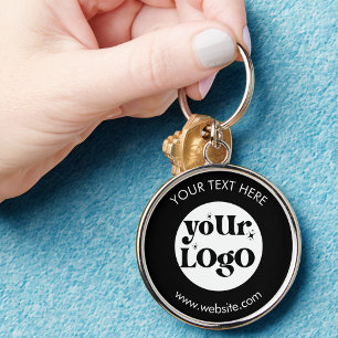Aangepaste Eenvoudige Bedrijf Branded Business Log Sleutelhanger