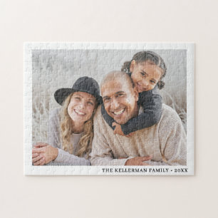 Aangepaste Eenvoudige Elegante Familie Foto Legpuzzel