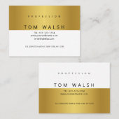 Aangepaste Eenvoudige Elegante Gouden Witte Visite Visitekaartje (Voorkant / Achterkant)