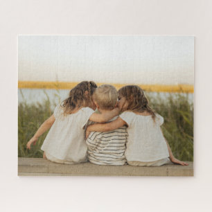Aangepaste Eenvoudige Familie Foto Legpuzzel