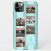 Aangepaste eenvoudige foto's op licht Blauwgroen T iPhone Hoesje (Achterkant)