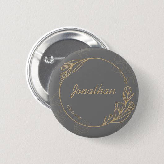 Aangepaste eenvoudige Groom-Button Ronde Button 5,7 Cm (Voorkant /achterkant)